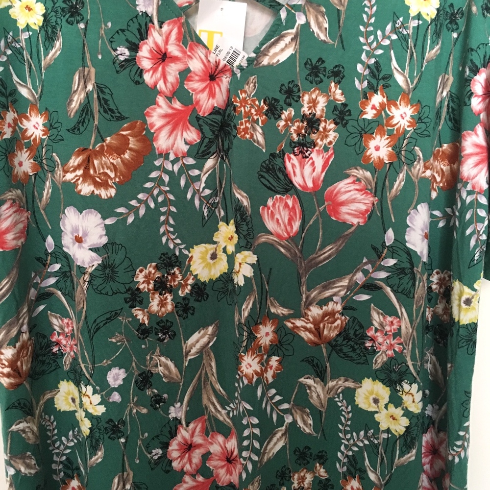 *Host Pick* Xhilaration Shift Dress Green Floral - Picture 7 of 8